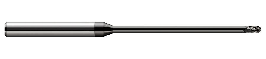 Picture of Harvey Tool 59447-C4 .047 Dia Ball STB FL 20x RCH EM, DMD End Mill Standard Flute Standard Helix Carbide Diamond Single End Ball NoseBall